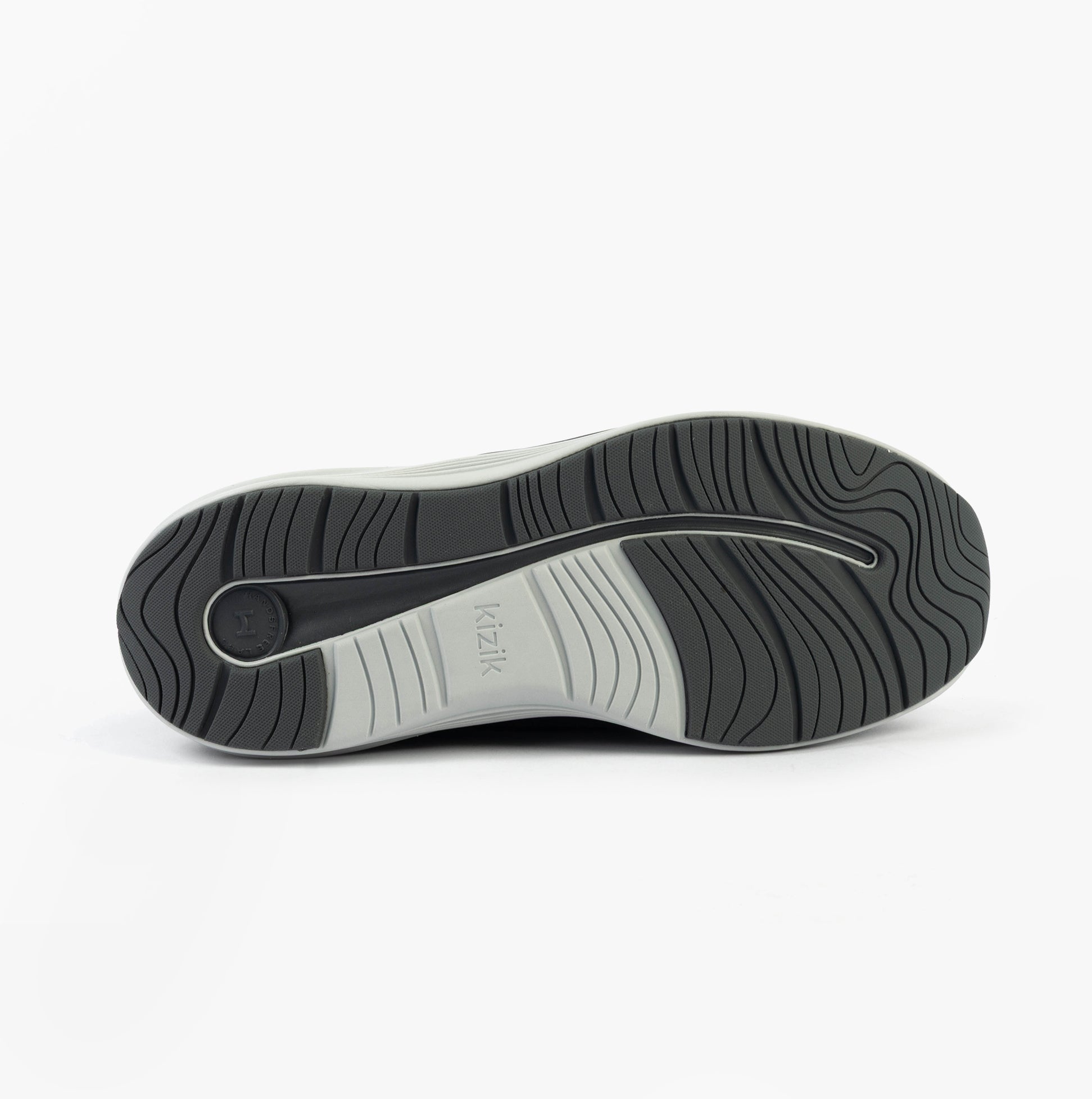 Kizik LONDON Mens Trainers Castlerock sole view with rubber outsole for durability and traction.