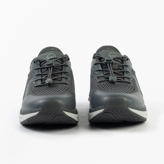Kizik LONDON Mens Trainers Castlerock front view showing lace-up closure and mesh upper.