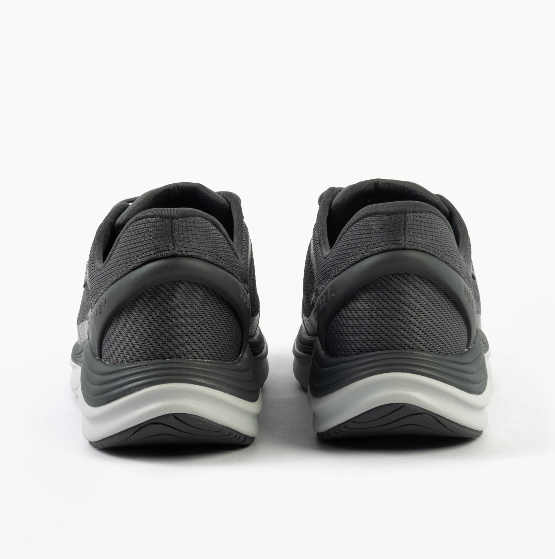 Kizik LONDON Mens Trainers Castlerock rear view showcasing the casual mesh upper and rubber sole design.