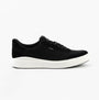 Kizik PRAGUE 2.0 Mens Trainers Black side view with canvas upper and rubber sole