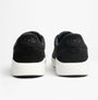 Kizik PRAGUE 2.0 Mens Trainers Black rear view showing the black canvas upper and white sole.
