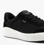 Kizik PRAGUE 2.0 Mens Trainers Black side view highlighting canvas upper and lace-up closure.