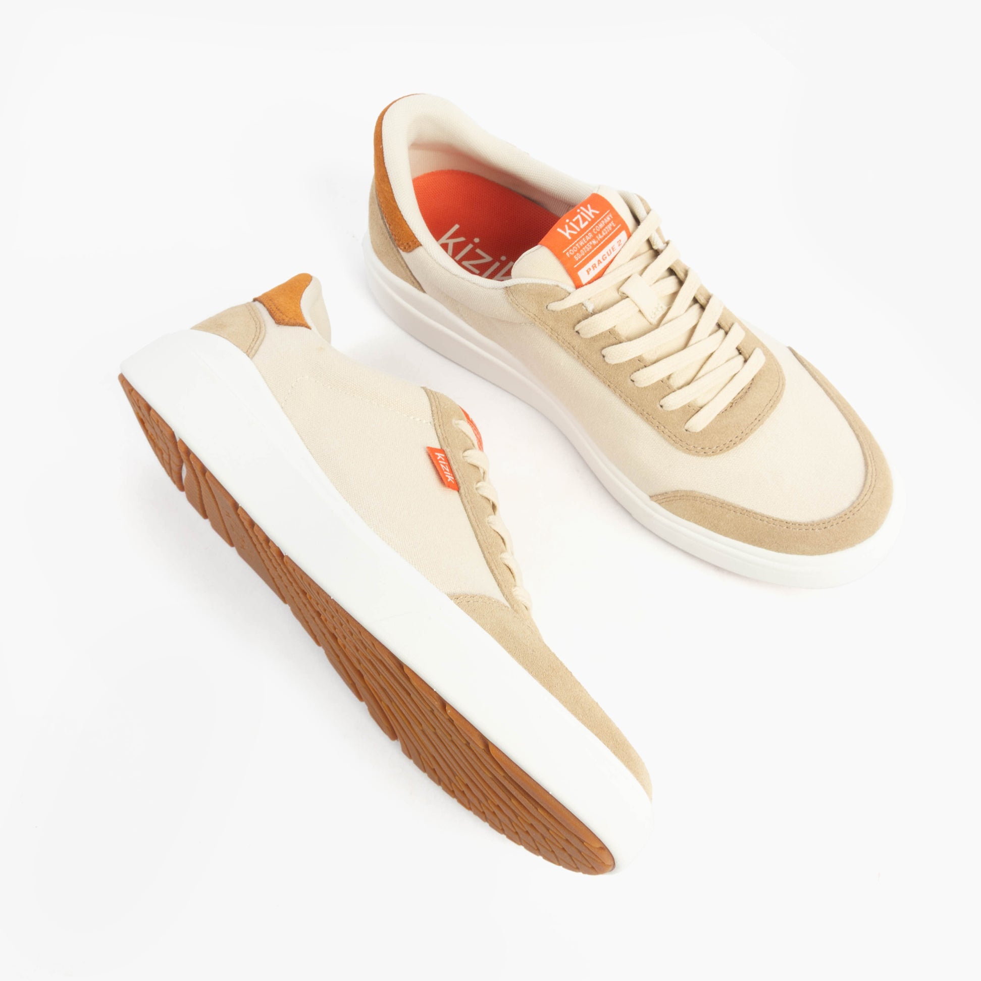 Kizik PRAGUE 2.0 Mens Trainers Whitecap Grey side view showing upper and sole features.