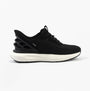 Kizik ATHENS 2.0 Womens Trainers Black side view featuring a stylish low-top design with mesh upper.