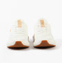 Kizik ATHENS 2.0 Womens Trainers Bright White front view showing lace-up design and rubber sole.