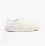 Kizik BROOKLYN Womens Trainers Bright White side view, casual canvas upper with lace-up closure and rubber sole.