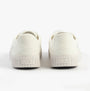 Kizik BROOKLYN Womens Trainers Bright White back view showcasing low top design and rubber sole.