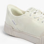 Kizik BROOKLYN Womens Trainers Bright White detail view showcasing the canvas upper and lace-up closure.