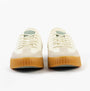 Kizik BROOKLYN Womens Trainers Pristine front view of cream trainers with rubber sole and lace-up design.