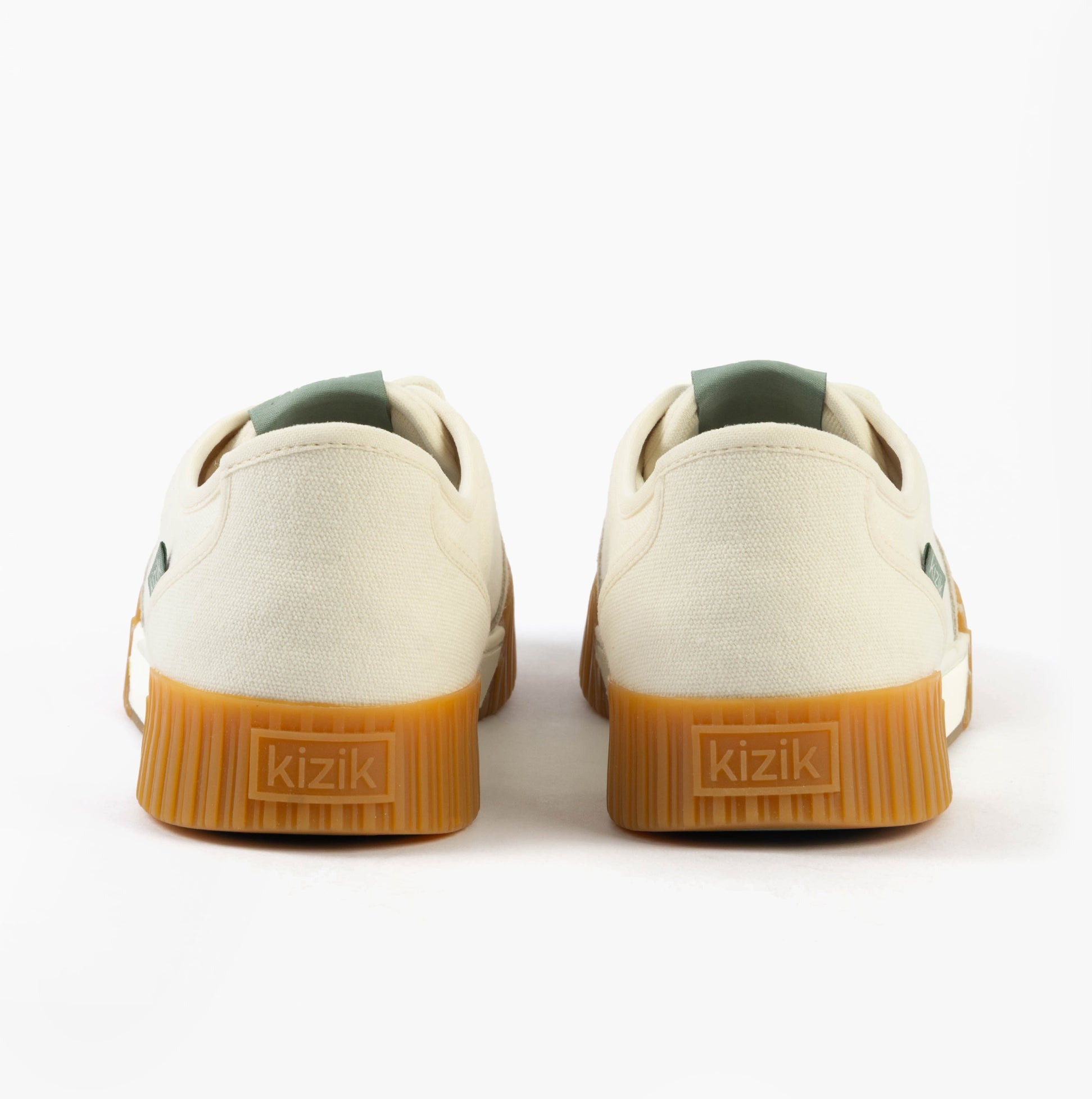 Kizik BROOKLYN Womens Trainers Pristine rear view showcasing the canvas upper and rubber sole.