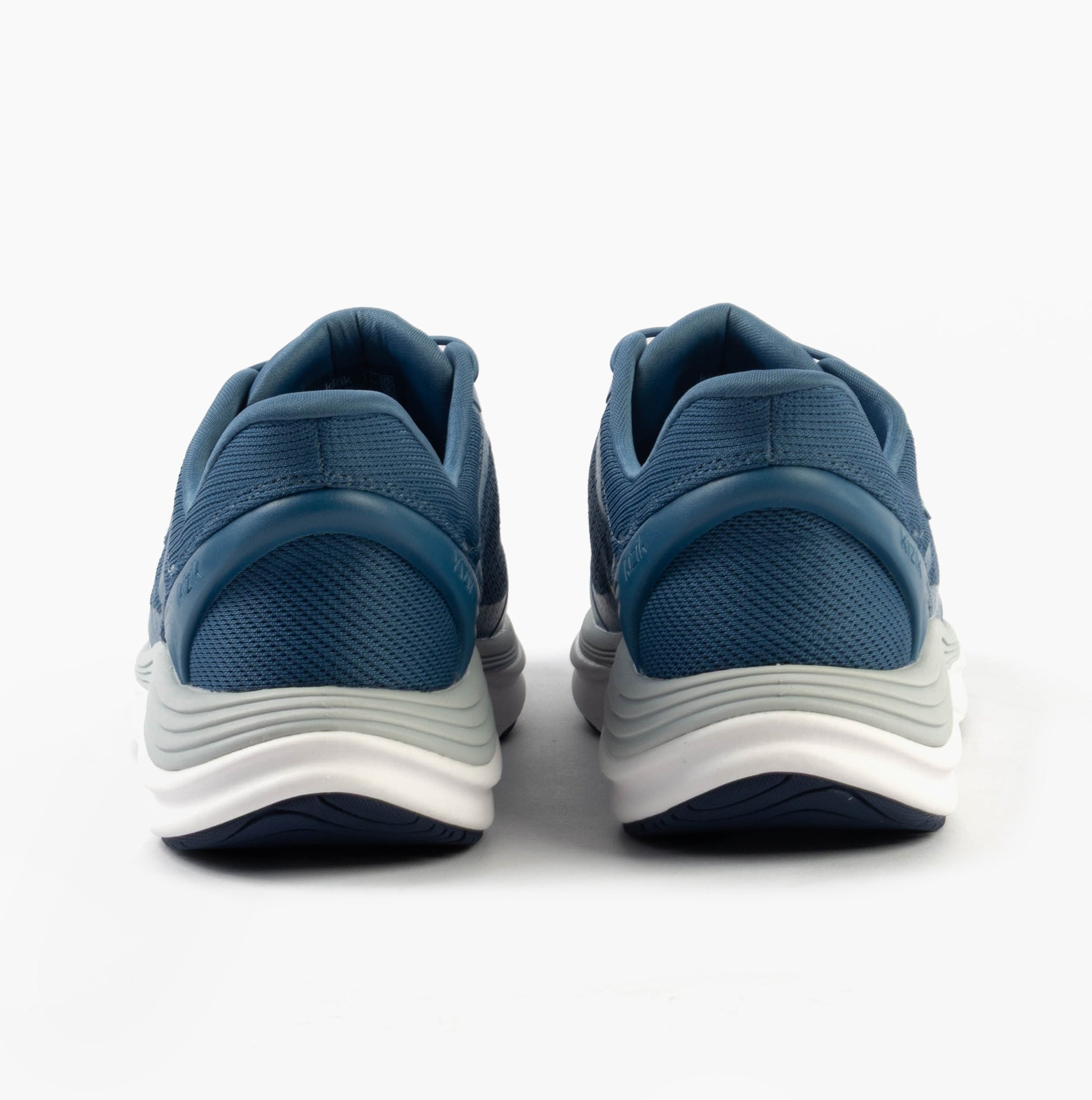 Kizik LONDON Womens Trainers Coronet Blue rear view showcasing stylish mesh and rubber design.