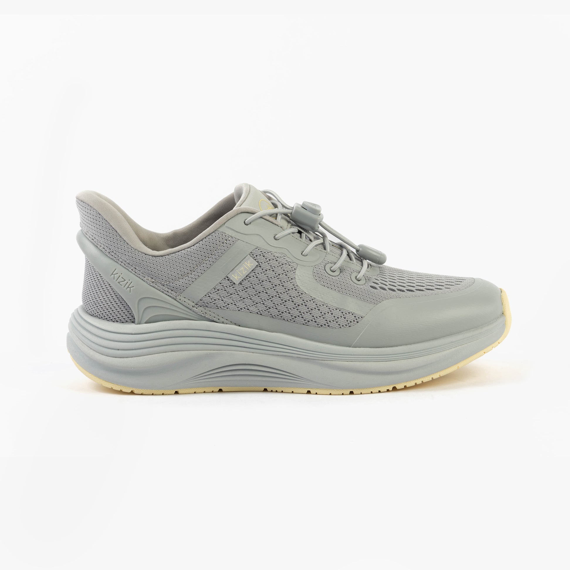 Kizik LONDON Womens Trainers Harbor Mist side view showcasing casual mesh upper and rubber sole.