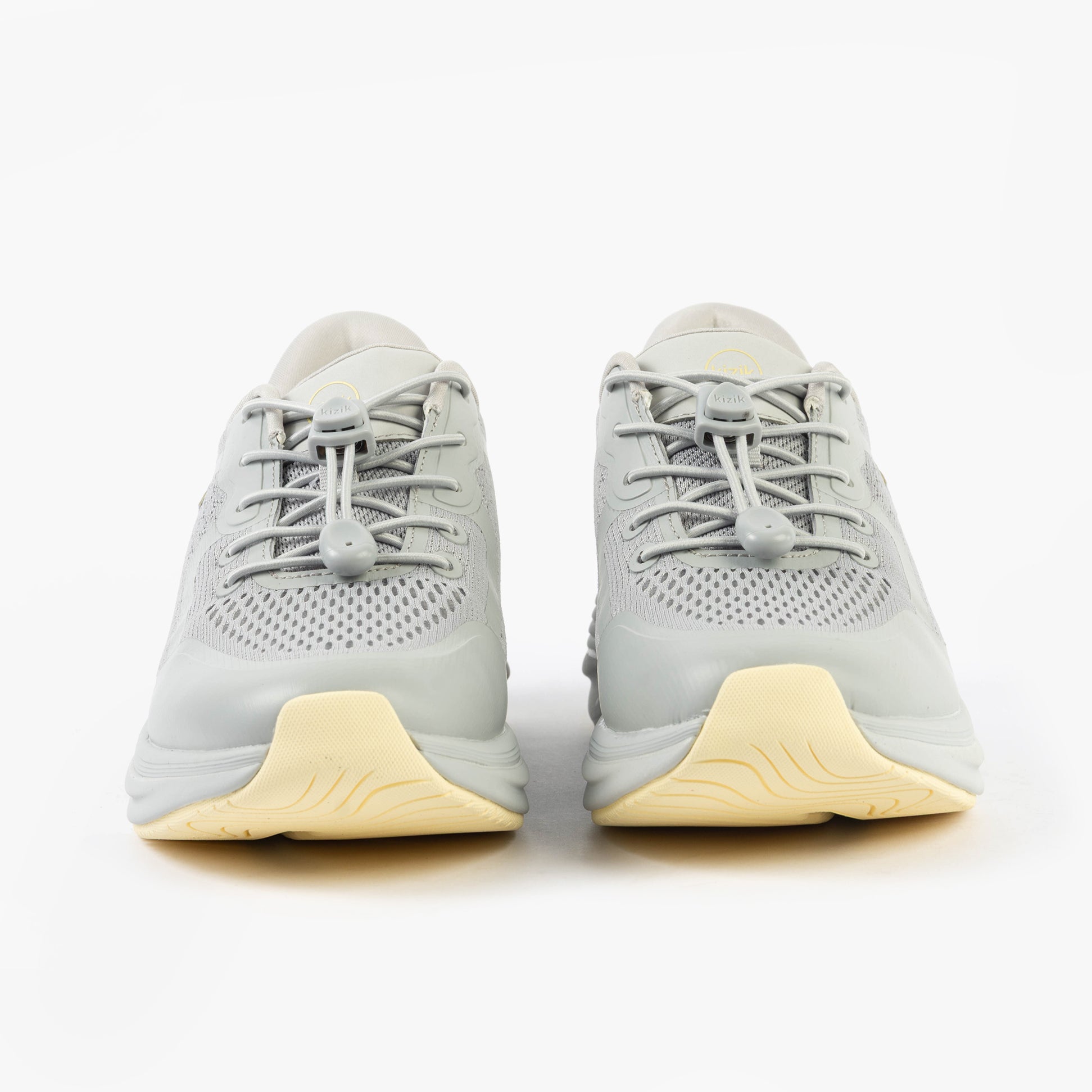 Kizik LONDON Womens Trainers Harbor Mist front view, featuring lace-up closure, mesh upper, and rubber sole.