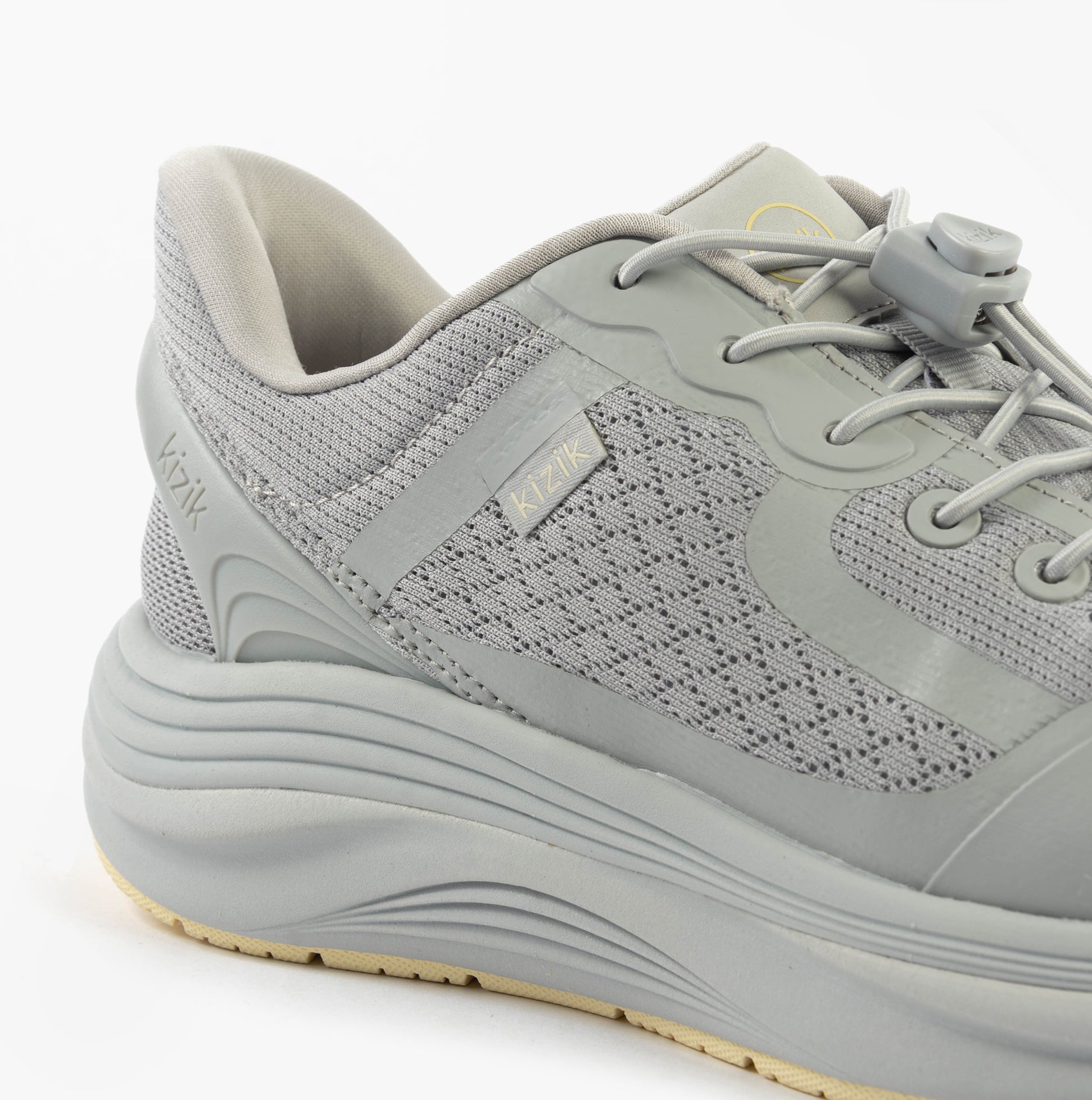 Kizik LONDON Womens Trainers Harbor Mist side view showing mesh upper and lace-up closure.
