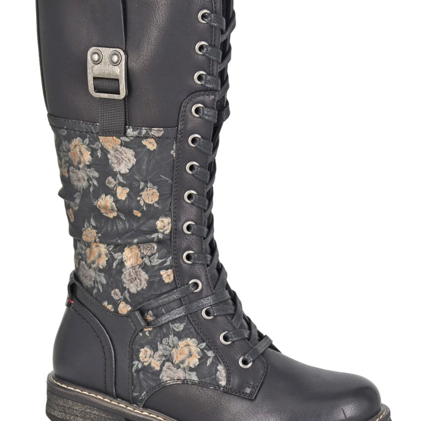 Cipriata ABELA Womens Tall Boots Black/Floral