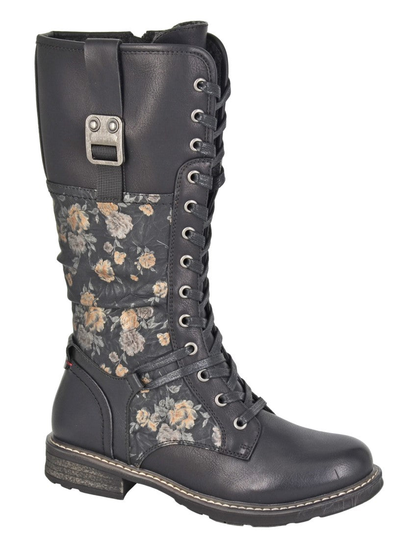 Cipriata ABELA Womens Tall Boots Black/Floral