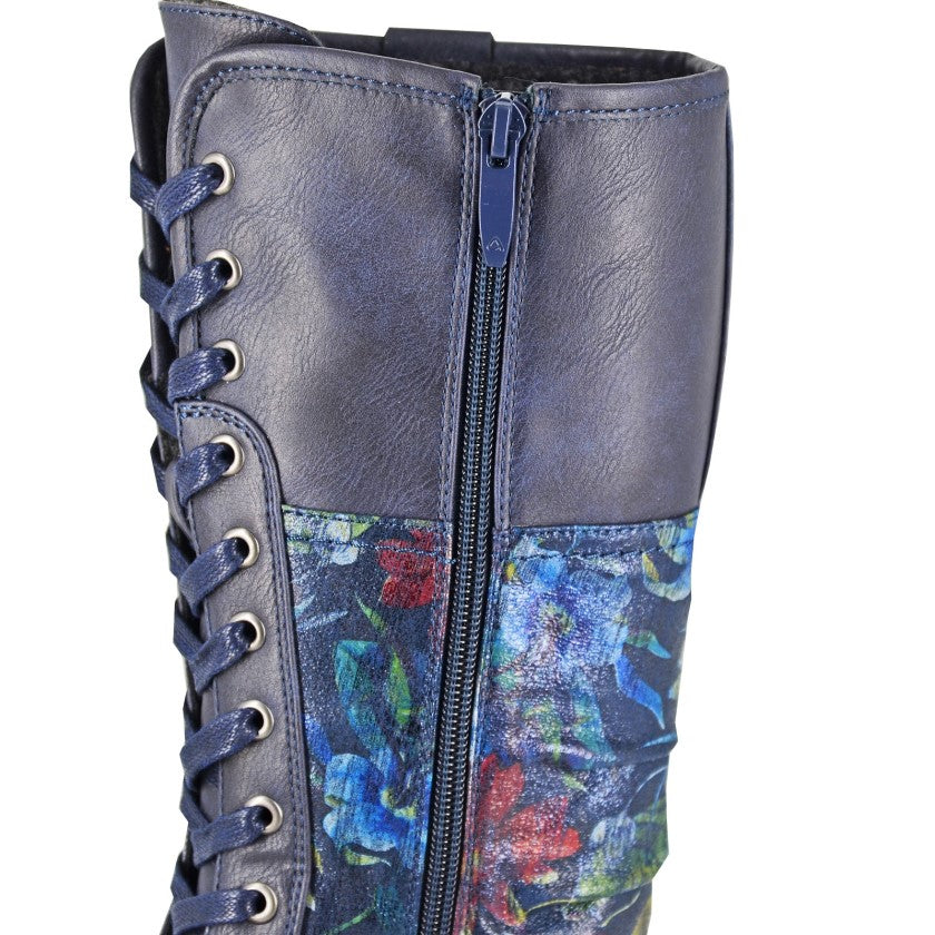 Cipriata ABELA Womens Tall Boots Navy/Floral