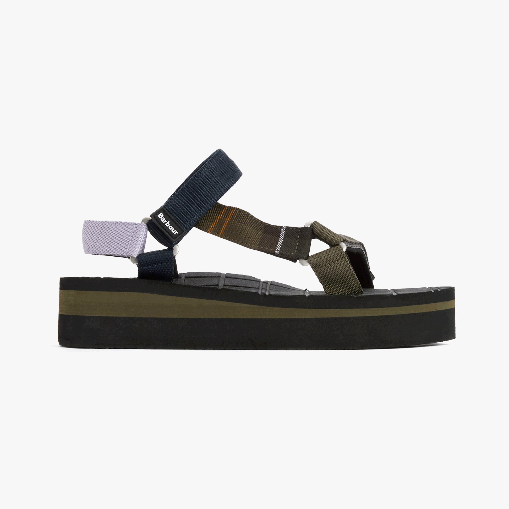 Barbour MILA Womens Ankle Strap Sandals Olive/Navy/Classic Tartan