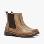 Barbour HARMBY Womens Chelsea Boots Chestnut side view showcasing smooth leather upper and elasticated side panel.