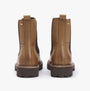 Barbour HARMBY Womens Chelsea Boots Chestnut rear view showcasing leather upper and block heel design.