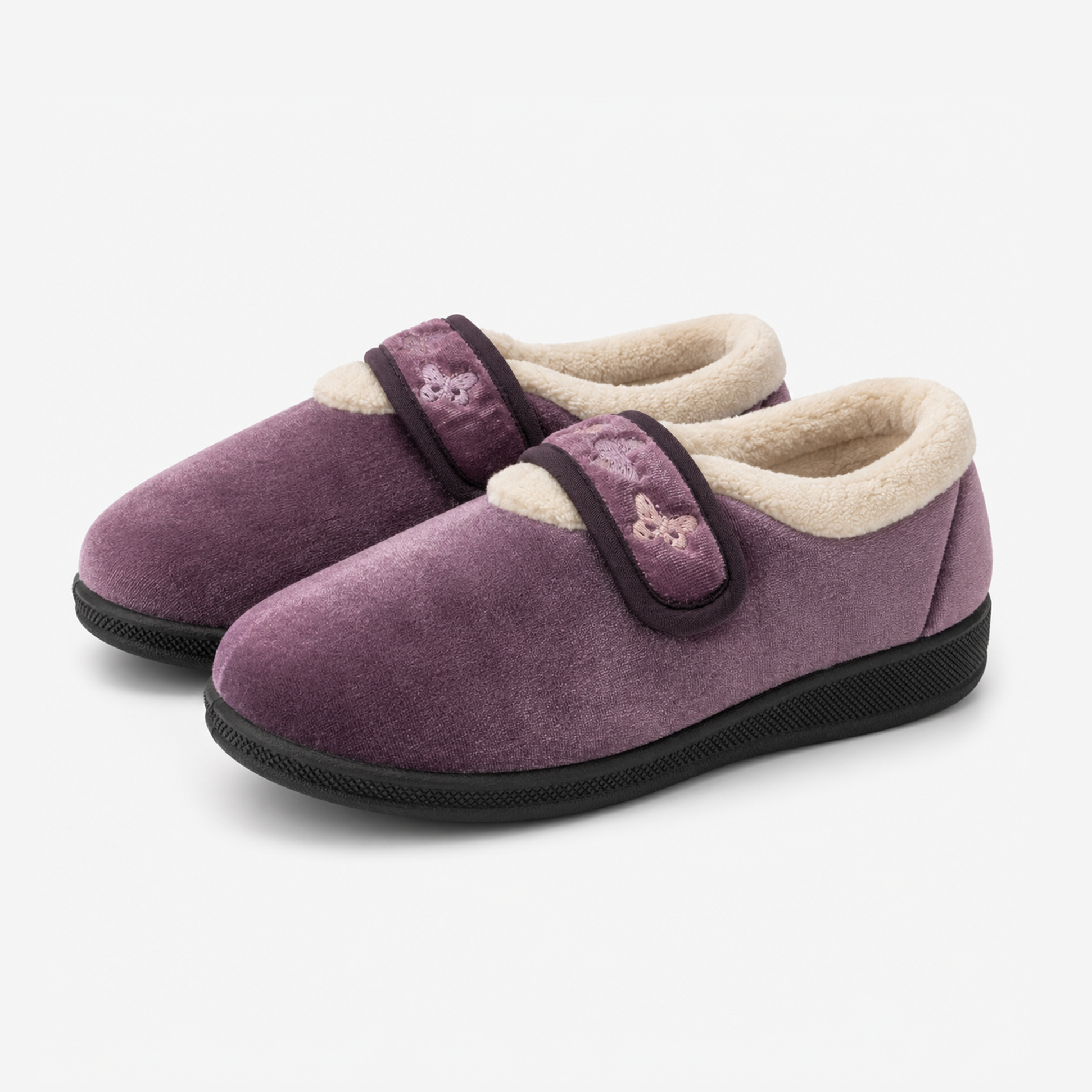Jo & Joe MATILDA Womens Touch Fasten Slippers Lilac