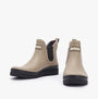Barbour CLIFTON Womens Chelsea Wellies Light Trench/Black side view showing elasticated side panel and wedge heel.