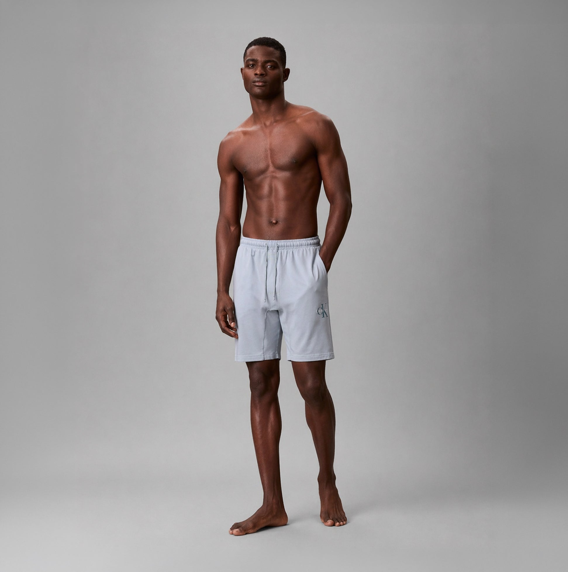 Calvin Klein MONOGRAM SLEEP SHORT Mens Shorts Ballad Blue