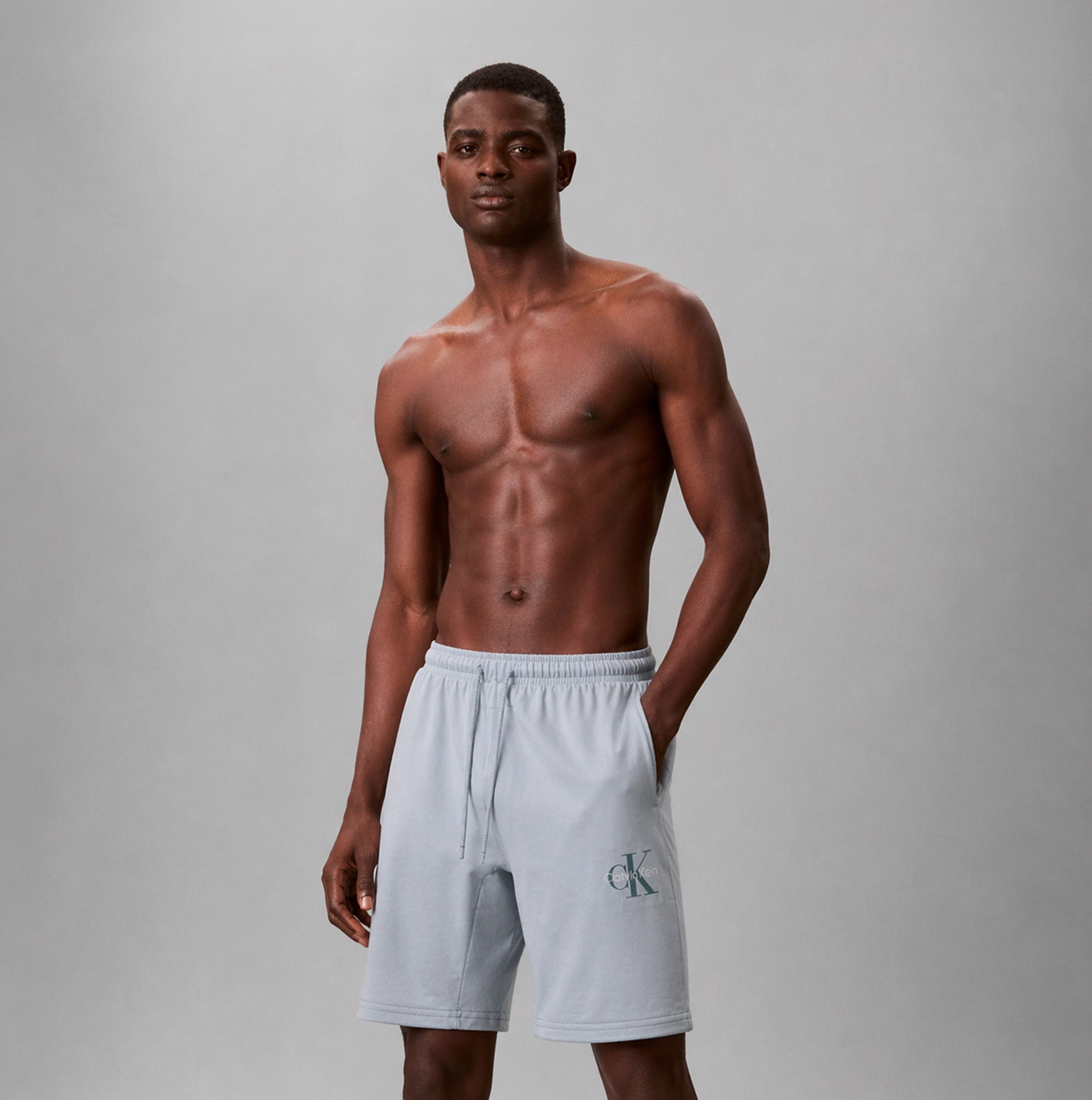 Calvin Klein MONOGRAM SLEEP SHORT Mens Shorts Ballad Blue