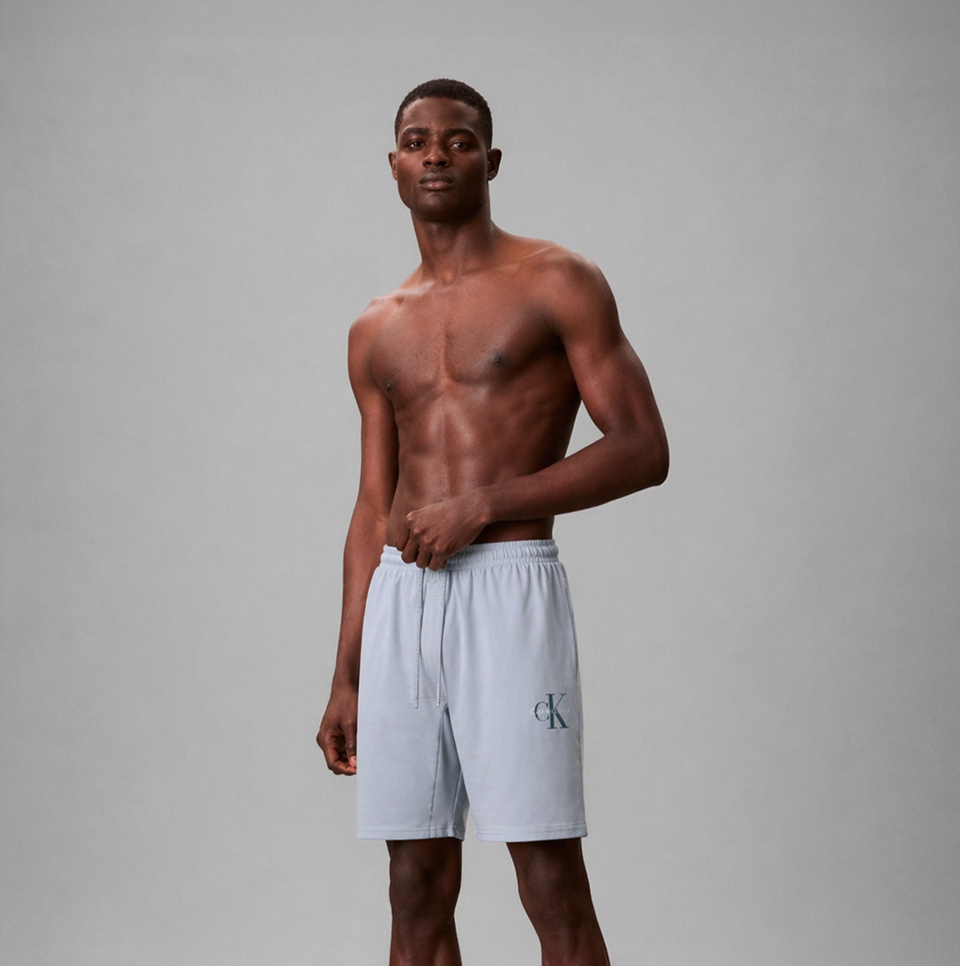 Calvin Klein MONOGRAM SLEEP SHORT Mens Shorts Ballad Blue