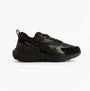 Lacoste L003 EVO Mens Performance Trainers Trainers Black side view showcasing breathable mesh upper and rubber sole.