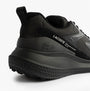 Lacoste L003 EVO Mens Performance Trainers Trainers Black side view showcasing breathable mesh upper and rubber sole.