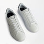 Lacoste CARNABY SET Mens Court Trainers Trainers White/Navy top view showing lace-up design and sleek leather upper