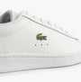 Lacoste CARNABY SET Mens Court Trainers Trainers White/Navy side view showing leather upper and iconic logo.