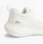 Lacoste L003 EVO Mens Performance Trainers Trainers White side view, featuring leather and mesh upper and rubber sole.