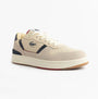 Lacoste T-CLIP SET Mens Casual Trainers Trainers Off White/Gum side view showing leather and suede upper.