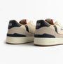Lacoste T-CLIP SET Mens Casual Trainers Trainers Off White/Gum back view with suede and leather upper.