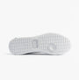 Lacoste CARNABY SET Mens Trainers White/Navy/Red bottom view with textured sole and brand logo detail.