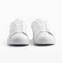 Lacoste CARNABY SET Mens Trainers White/Navy/Red front view showcasing lace-up design and low top heel.