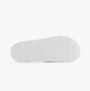 Lacoste SERVE SLIDE 0.0 Mens Slides White/Green underside view, featuring textured EVA sole for grip and comfort.