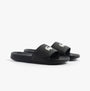 Lacoste SERVE SLIDE 0.0 Mens Slides Black/White side view showcasing comfort slip-on design.