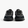 Lacoste L003 NEO Mens Trainers Black front view featuring lace-up closure and round toe design.