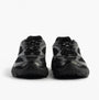 Lacoste STORM 96 2K Mens Trainers Black front view showing lace-up closure and low top design.