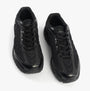 Lacoste STORM 96 2K LITE Mens Trainers Black top view, lace-up casual sneakers with leather/polyester upper.