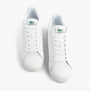 Lacoste CARNABY CUP Mens Trainers White top view showcasing lace-up closure and round toe design.