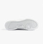 Lacoste CARNABY CUP Mens Trainers White bottom view showcasing rubber sole with traction and logo.