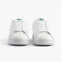 Lacoste CARNABY CUP Mens Trainers White front view showcasing lace-up design and leather upper.
