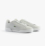 Lacoste CARNABY CUP Mens Trainers Light Grey/White side view showing lace-up design and low-top silhouette.