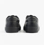 Lacoste BASESHOT EVO Mens Trainers Black rear view featuring suede and leather upper, low-top design, and lace-up closure.