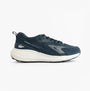 Lacoste L003 EVO Mens Performance Trainers Trainers Navy/White side view with breathable upper and rubber sole.