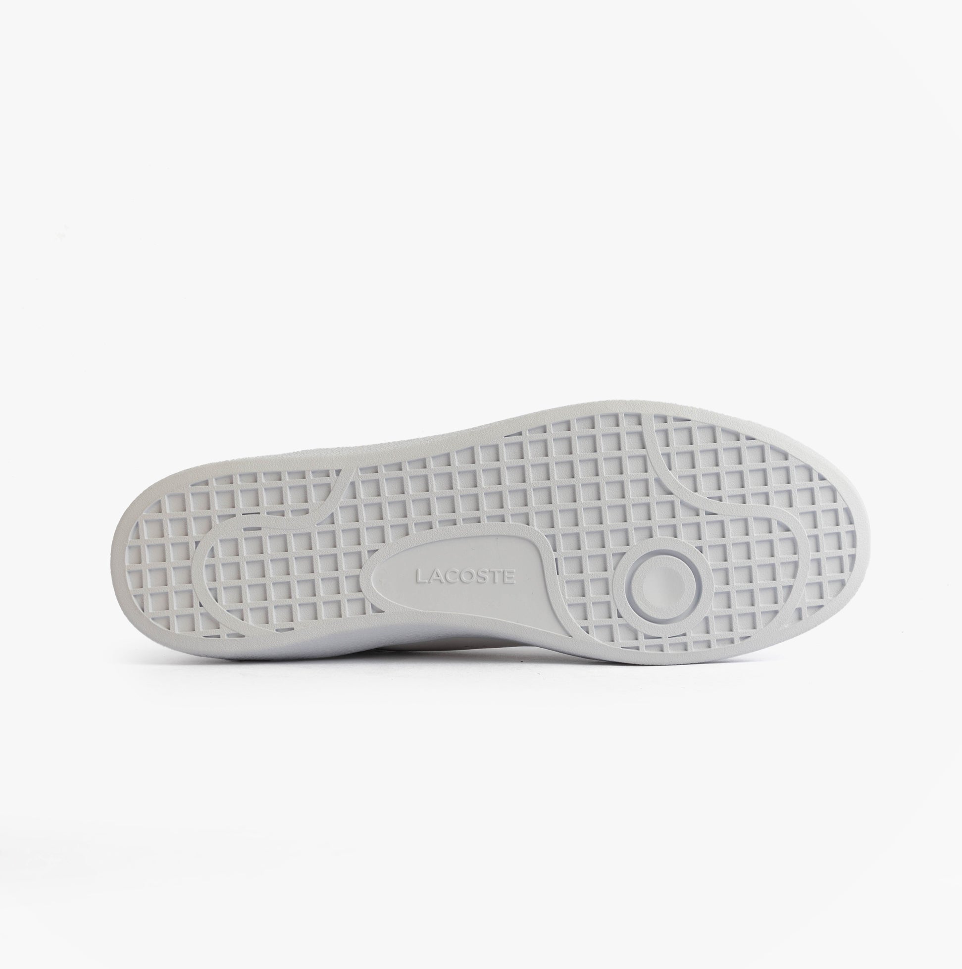 Lacoste BASESHOT EVO Mens Court Trainers Trainers White/Black bottom view of sole with textured rubber pattern.